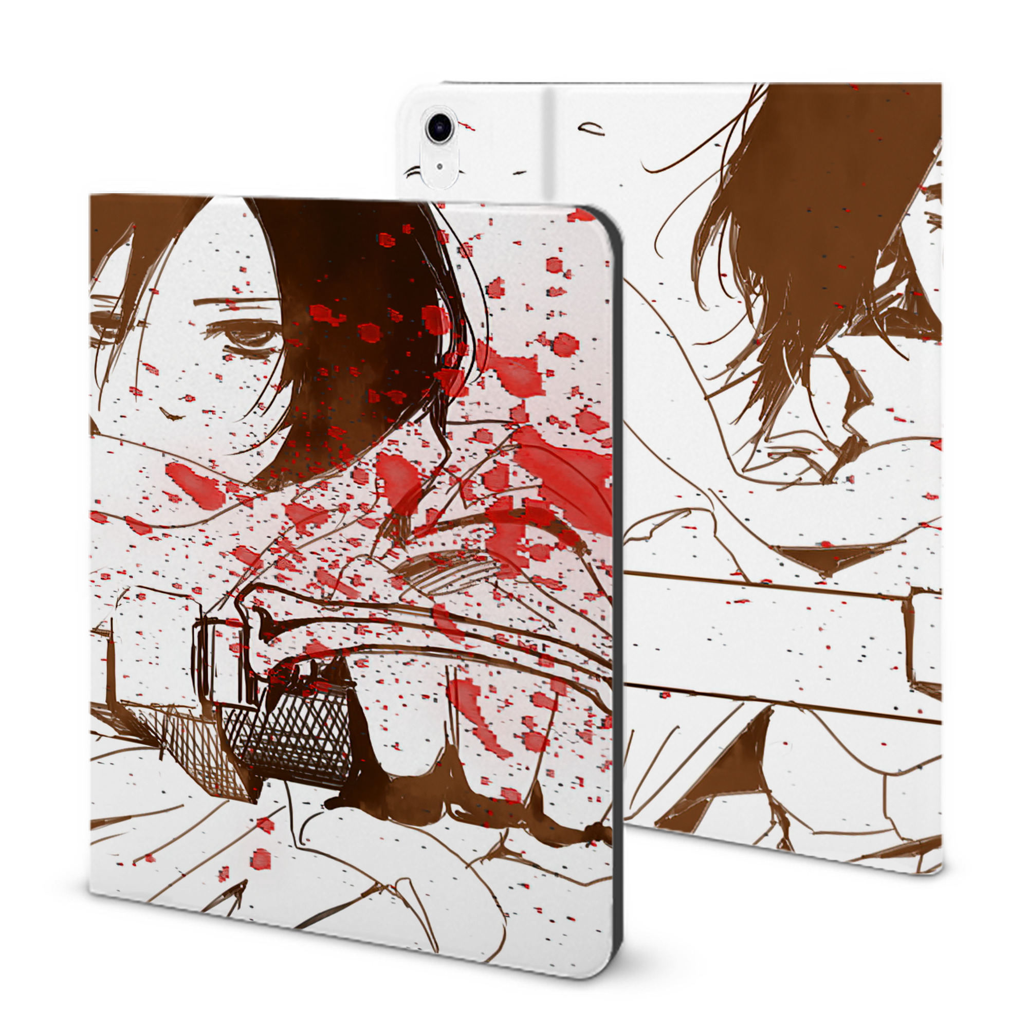 （画像用） 進撃の巨人 Attack on Titan IPad ケース ブック型 PUレザー TPU 耐衝撃 軽量 薄型 ペン収納なし 全面保護 IPad 各モデル対応